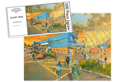 Rugby Park Stadium 'Going to the Match' Fine Art Jigsaw Puzzle - Kilmarnock FC